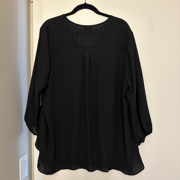 JM COLLECTION | Bnwt black chiffon shirt - Picture 7 of 7